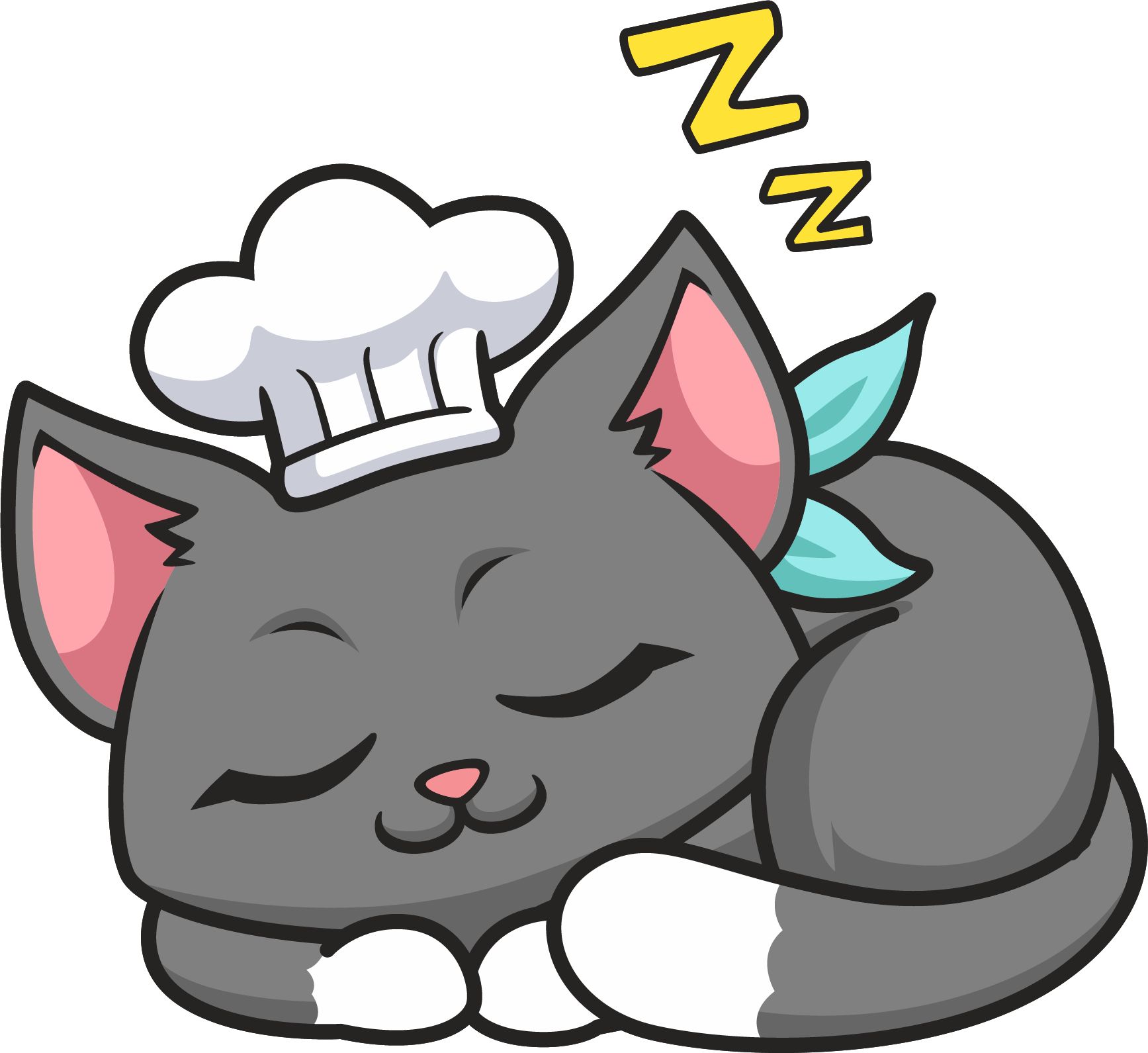 Chef Kat's cookie cat, fast asleep